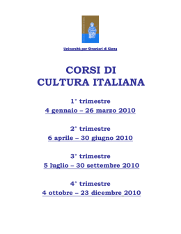 corsi di cultura italiana - Università per Stranieri di Siena