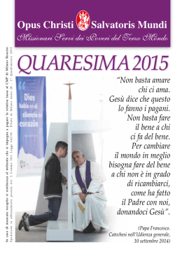 quaresima 2015 - MSPTM - Misioneros Siervos de los Pobres del