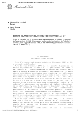 DPCM 26/7/2011 - Regione Lazio