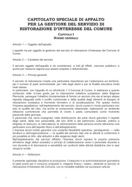 capitolato speciale di appalto per la gestione del servizio di