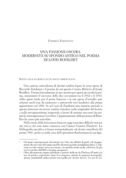 Una passione oscura. Modernit&agrave; su sfondo antico nel poena di