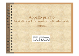 Clausole Contrattuali - Studio legale La Placa Home Page