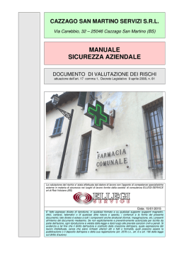 MANUALE SICUREZZA AZIENDALE