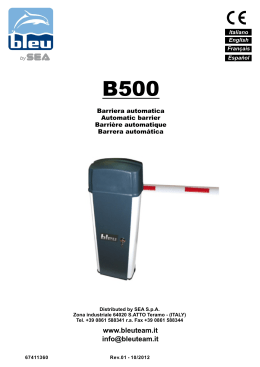Manuale Barriera B500 Rev.01 4 lingue