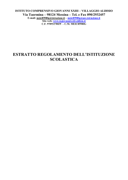 Estratto regolamento istituzione scolastica