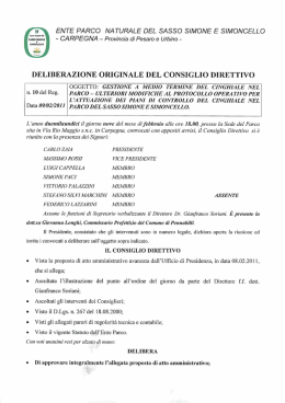 deliberazione originale del consiglio direttivo