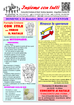 Foglietto 4&deg; di avvento 2014 - Parrocchia di Anguillara Veneta