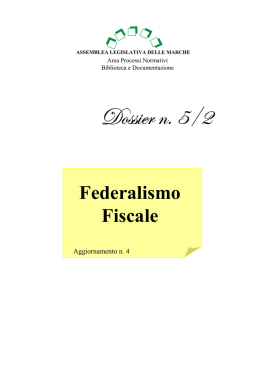 Federalismo fiscale, dossier n.5 - Consiglio regionale delle Marche