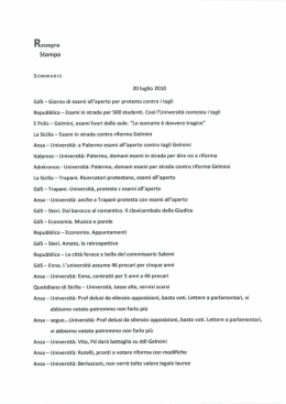 20 luglio 2010 Sicilia - Università degli Studi di Palermo