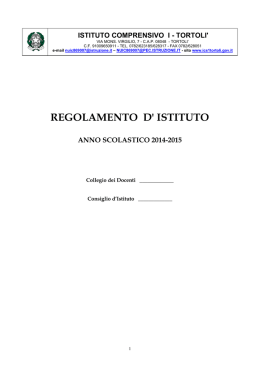 Regolamento 2014-15 - Istituto Comprensivo I di Tortol&igrave; (NU)
