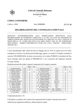 deliberazione del consiglio comunale