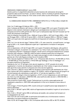 ORDINANZA COMMISSARIALE 1 marzo 2005