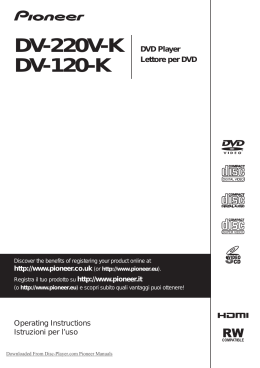 Pioneer DV-220KV Operating Instructions Manual