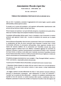 Assemblea 08/06/2014 - Associazione Piccola Capri ENC