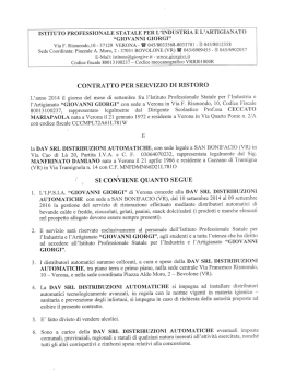 contratto servizio ristorazione distributori automatici