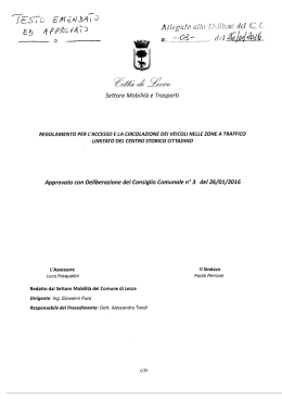 Regolamento per l`accesso e la circolazione dei