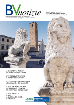 BVNotizie n. 60 Novembre 2014 - Banca Versilia Lunigiana e