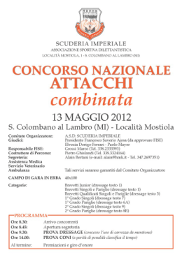 13 maggio combinata Imperiale San Colombano Al Lambro MI