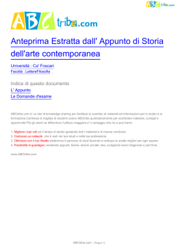 Anteprima Estratta dall` Appunto di Storia dell`arte
