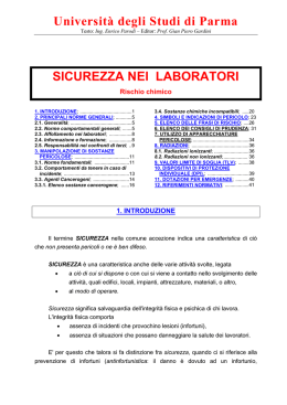 Universit&agrave; degli Studi di Parma SICUREZZA NEI LABORATORI