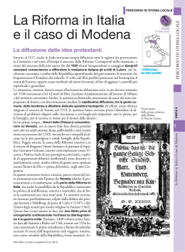 La Riforma in Italia e il caso di Modena
