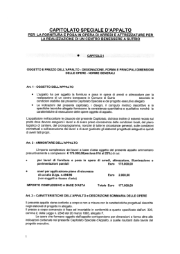 capitolato speciale d`appalto per la fornitura e posa in opera di