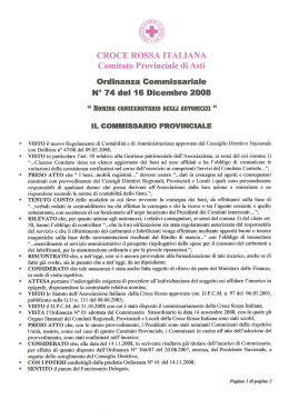 il commissario provinciale - Comitato Provinciale di Asti