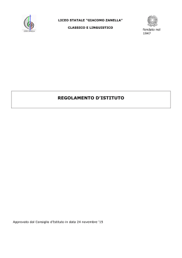 Regolamento di Istituto - Liceo Classico