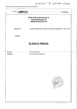 Allegato A al Capitolato d`Oneri - Elenco Prezzi