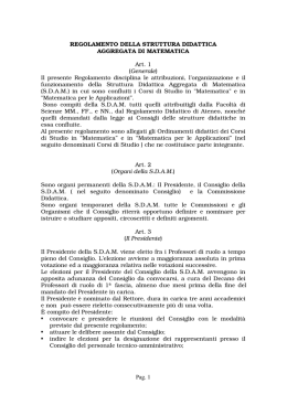 Regolamento Struttura didattica aggregata di matematica