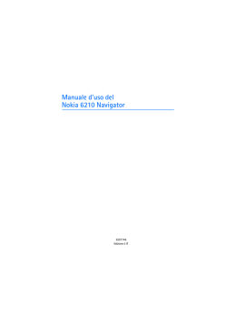 Manuale d`uso del Nokia 6210 Navigator