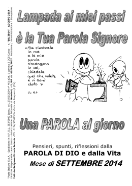 Settembre 2014 - Amici di Betania