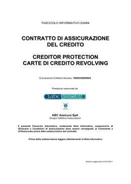 contratto di assicurazione del credito creditor protection
