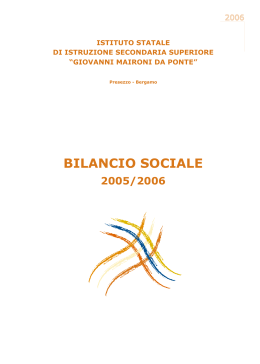 Bilancio Sociale 2005-2006 - Esperienze trasferibili PA