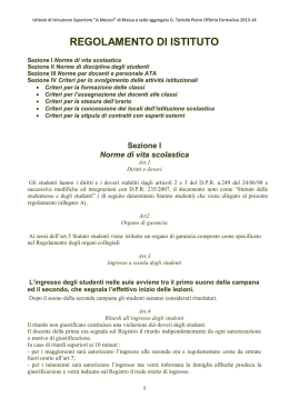REGOLAMENTO DI ISTITUTO