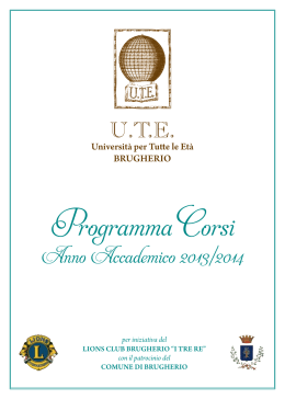 Programmi 2013-14 - Università della Terza Età S. Donato S. Giuliano