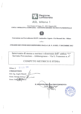 Computo metrico estimativo. - Provveditorato Interregionale per le