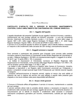 Capitolato - Regione Autonoma della Sardegna