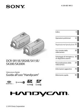 Guida all`uso “Handycam” DCR-SR15E/SR20E/SX15E/ SX20E