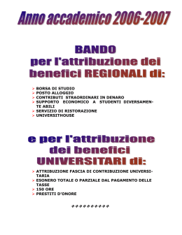 Page 1 BORSA DI STUDIO POSTO ALLOGGIO CONTRIBUTI
