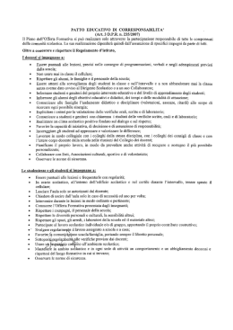 Patto educativo di corresponsabilità
