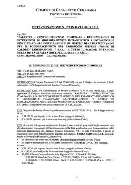 determinazione n.172 in data 08.11.2012.