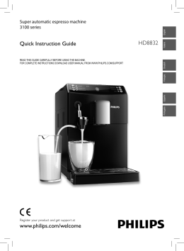 www.philips.com/welcome Quick Instruction Guide HD8832