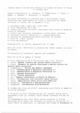 riunione 10 ottobre 2013 - Corsi - Università degli studi di Cagliari.