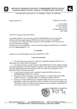 Apertura sportello didattico