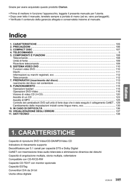 Indice 1. CARATTERISTICHE