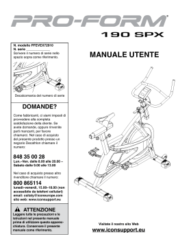 manuale utente - Icon Heath & Fitness