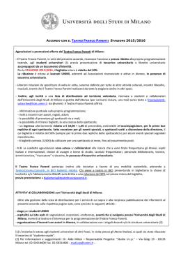 Agevolazioni e promozioni offerte dal Teatro Franco Parenti di