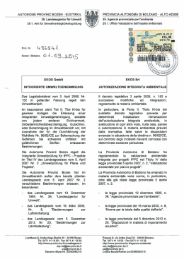 Autorizzazione trattamento Via Plattner (AIA)