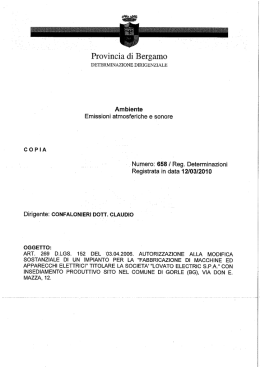 Determinazioni - Provincia di Bergamo